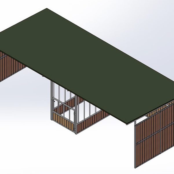 Field Shelter with feed area available in Bamboo or Plastic Plank