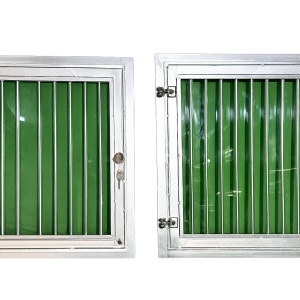 Window with SS Hinge outside transparent PC panel inside with grills HHBW03