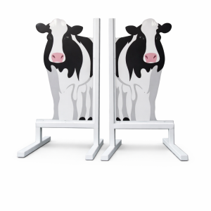 Aluminium Black & White Cow Wings 170X90CM