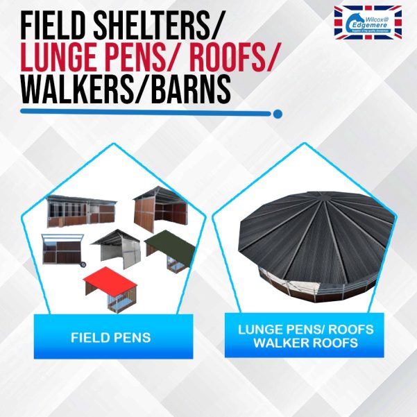 Field Shelters/ Lunge Pens/Walker & Field Pen Roofs/Barns/Young Horse Feeder Fronts