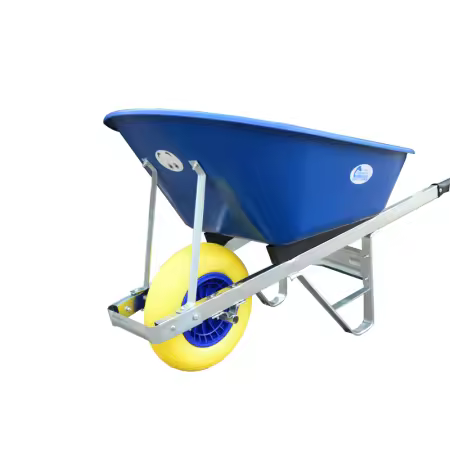 120 Litre Betty Barrow Blue Yellow wheels - Image 5