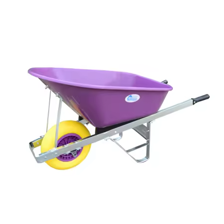 120 Litre Betty Barrow Blue Yellow wheels - Image 3