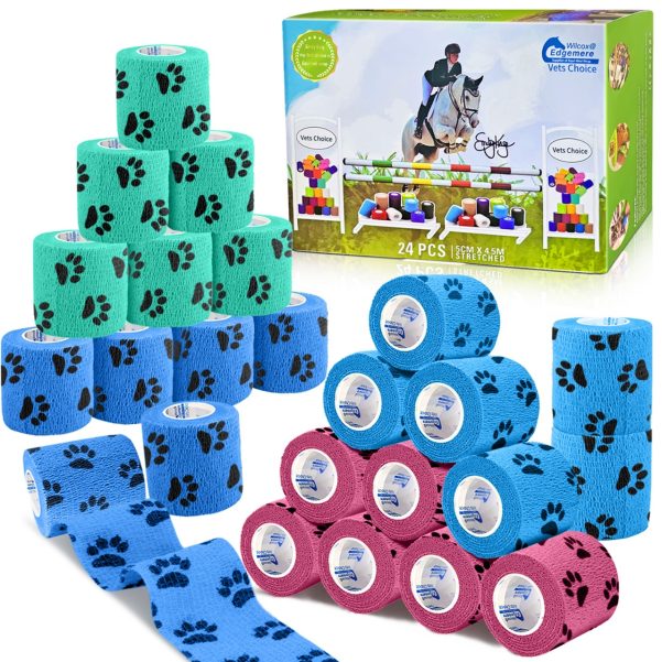 Equimed Vet Wrap Cohesive Bandage 5cm x 4.5m Box of 24 pattened