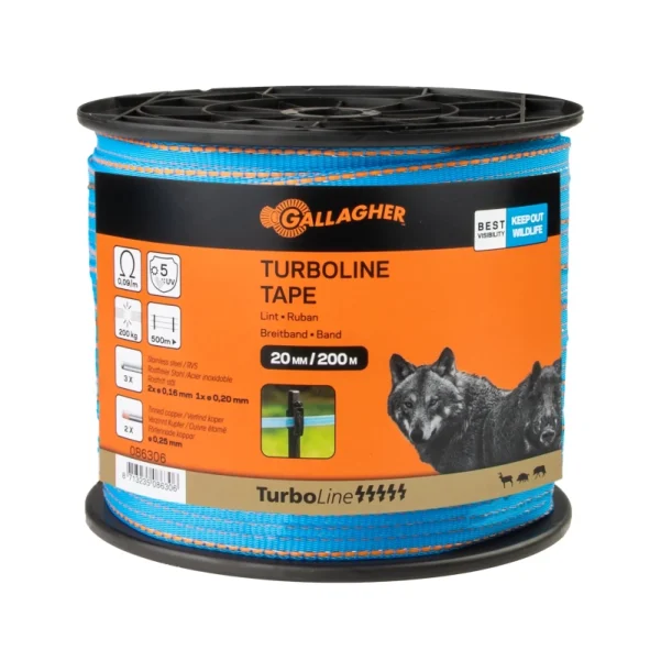 Product number: 086306 TurboLine tape 20mm (blue, 200 metres)