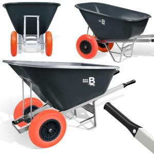 Bertie Barrow 160 litre twin wheel Black Red wheels (FREE DELIVERY)