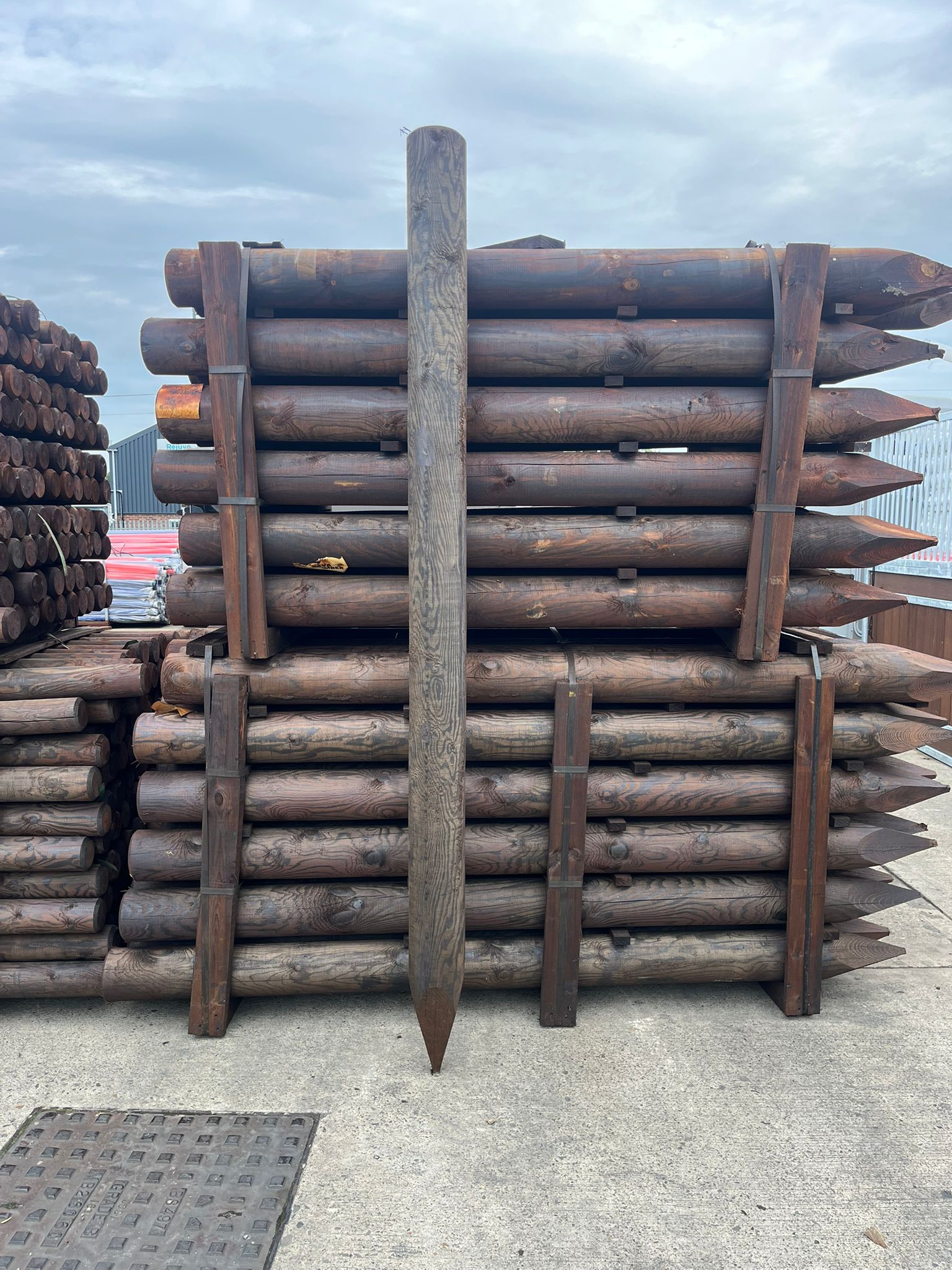 2.4 x 150mm Machined Creosoted timber fence post (ON OFFER)