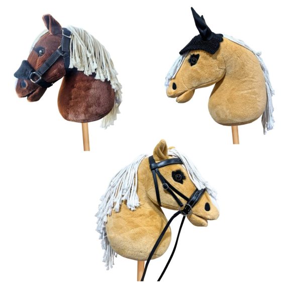 Equimed Hobby Horse Set – Bridle, Fly Hood & Headcollar – Fits Standard & Meduim Hobby Horses (Hobby Horse Not Included)