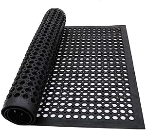 EquiMed Rubber Drainage Mat 90 x 150cm x 12mm Heavy Duty Non Slip Floor Mat Holes Kitchen Bar Stable Tack Room