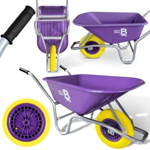 110L Purple Heavy Duty Garden Wheelbarrow with Reinforced Tyre