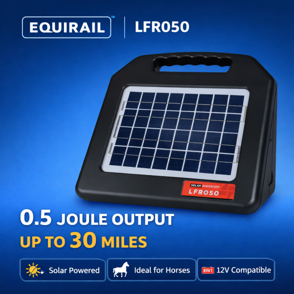 LFR050 EQUIRAIL LFR050 PRO Solar Fence Energiser 1 Joule Output | Up to 30 Mile Coverage | Reliable Electric Fencing
