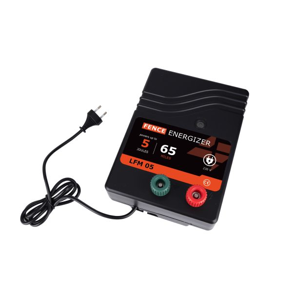 Equirail 5 Joule Mains Electric Fence Energiser – 230V Low Impedance Fence Charger (Up to 65 Miles / 100km)