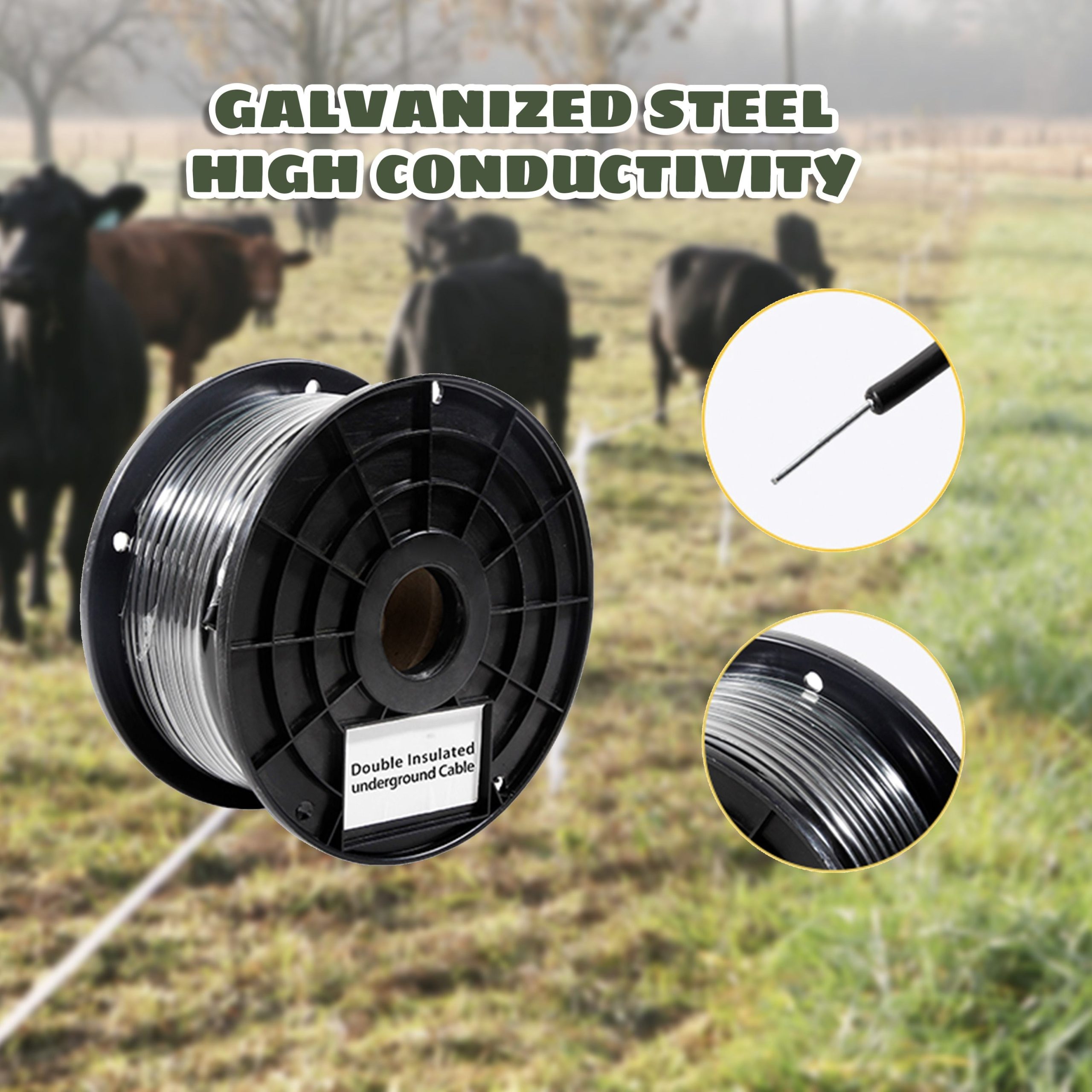 Equirail 50m Underground Hard Cable – 2.5mm Double Insulated Electric Fence Wire - Image 5