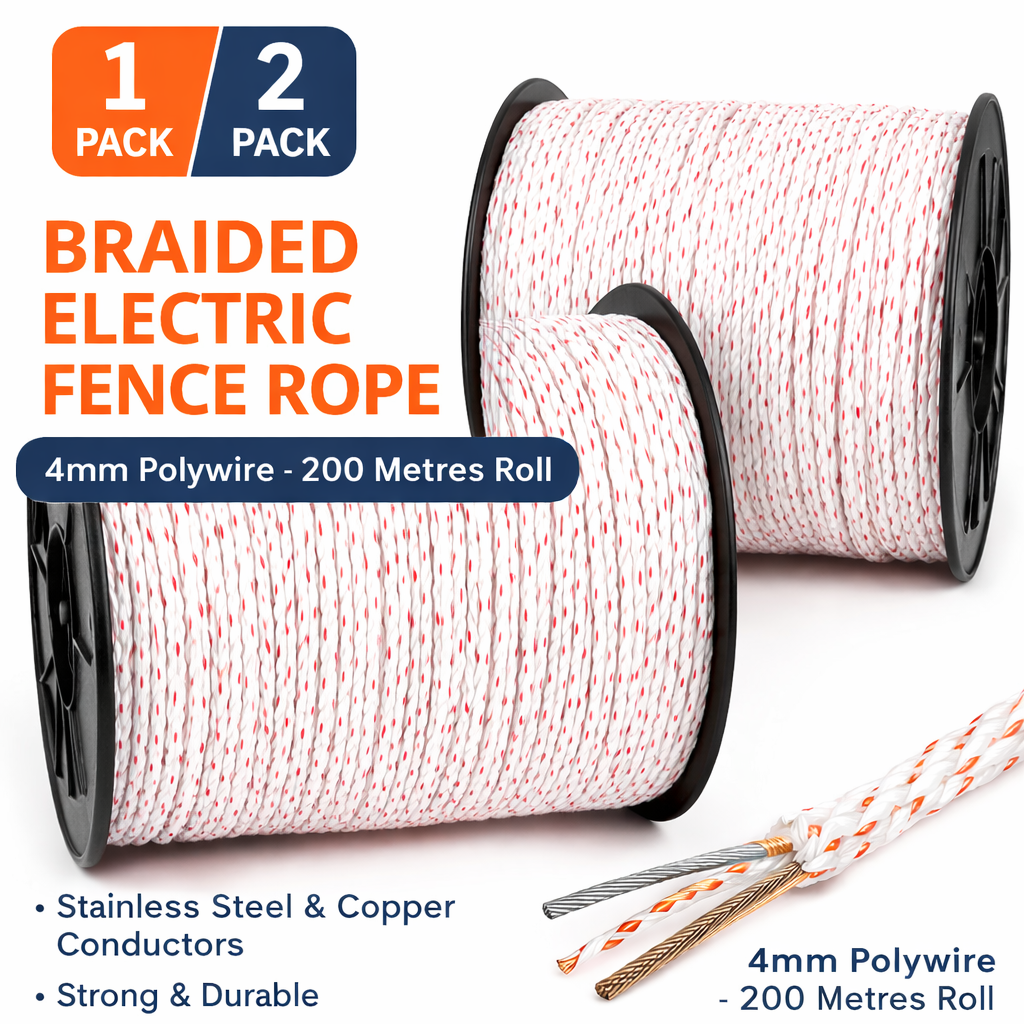 Equirail Electric Fence Polywire 200m - 6 Strands Steel Reinforced Conductor with Chuck, Farm Fencing Wire for Livestock, Cattle, Sheep, Horse & Crop Protection - Image 4