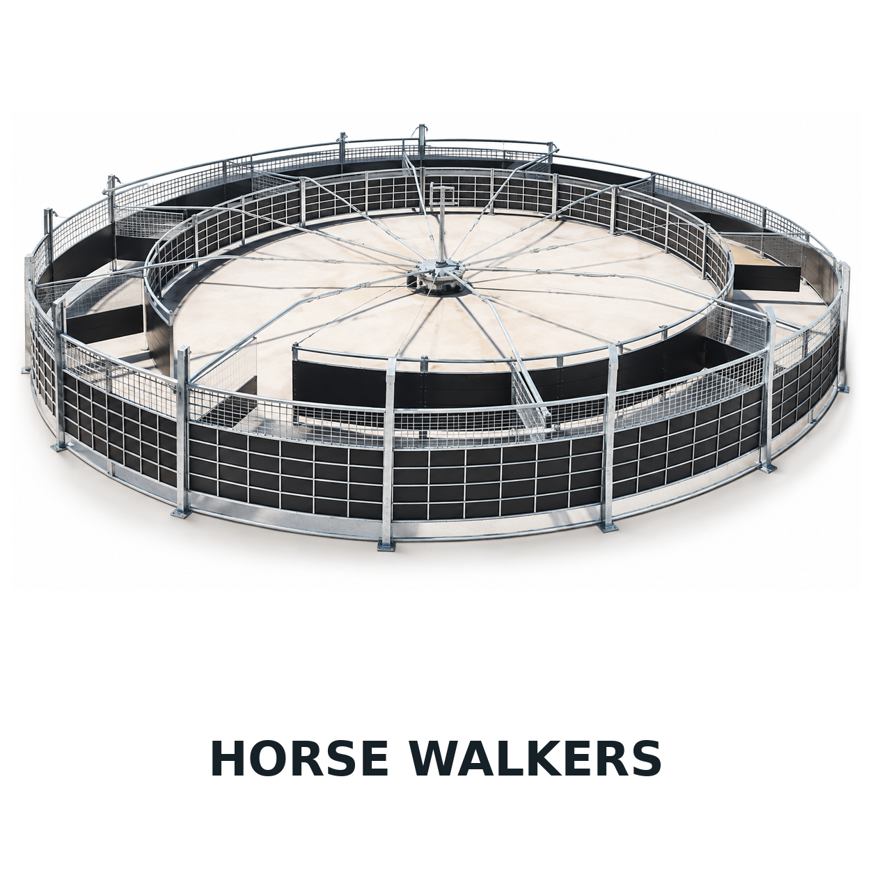 Premium Horse Walker Fence Panels with Rubber Sheets - Image 3